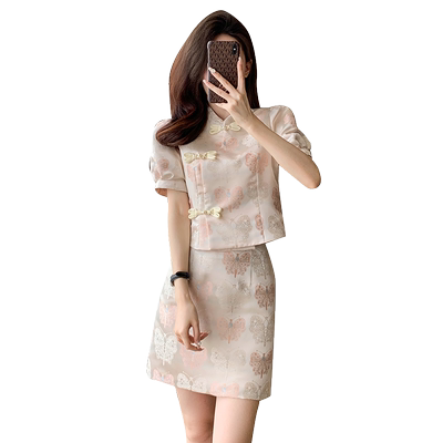 小个子改良旗袍两件套连衣裙