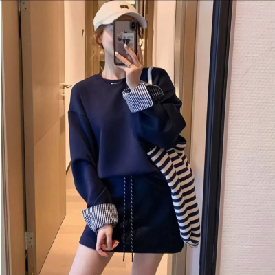 韩系一整套穿搭巨好看卫衣套装裙
