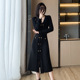 赫本风高级感连衣裙女秋冬2024新款 气质黑色针织裙子 小香风中长款