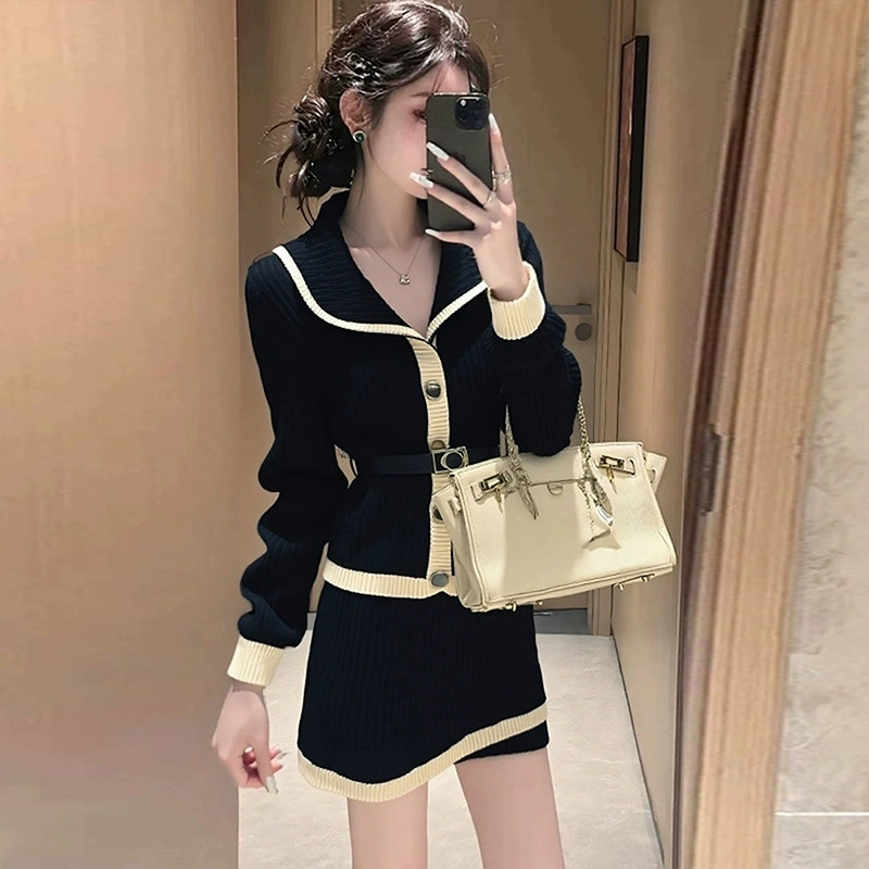 miu系千金感大方得体针织套装裙