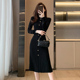 高级感配大衣中长款 法式 小香风内搭打底针织连衣裙女秋冬新款 裙子
