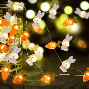 LED String Light Easter Eggs Carrot Chick Fairy Rabbit