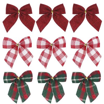 20/10Pcs Mini Christmas Bows Xmas Tree Hanging Ornament DIY