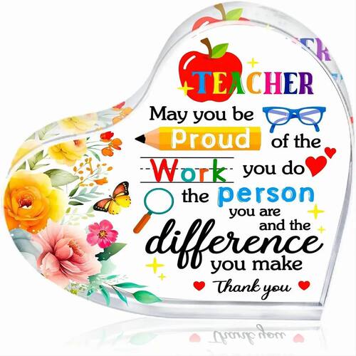 Memorable Teacher Appreciation Day Gift, Acrylic Table Cente