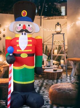 2.4M Inflatable Nutcracker Soldier Outdoors Christmas Decora