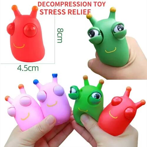 Creative Funny Eyeball Burst Squeeze Toy Green Eye Caterpill