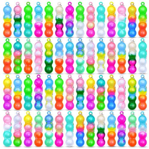 10/30/80PCS for Kids Adult Bulk Pop Keychain Sensory Fidget