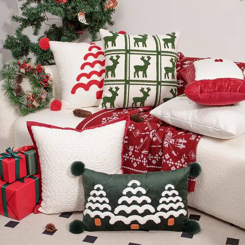 Christmas Embroidery Throw Pillowcase Cojines Living Room So