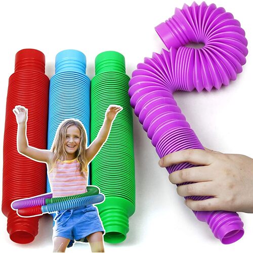 4 Pack Tube Sensory Fidget Toy Colorful Heavy-Duty  for Cons