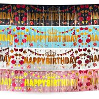 30cm * 270cm Happy birthday party decoration foil rain silk