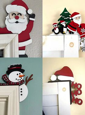 Christmas Decoration 2025 1pc Santa Clau Christmas Door Corn