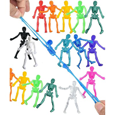 10-100pcs Stretchy Skeleton Toys For  Assorted Color Stretch