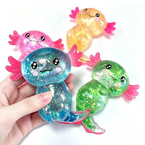 Glitter Maltose Axolotl Squishy Squeeze Toy Cute Fun Anxiety