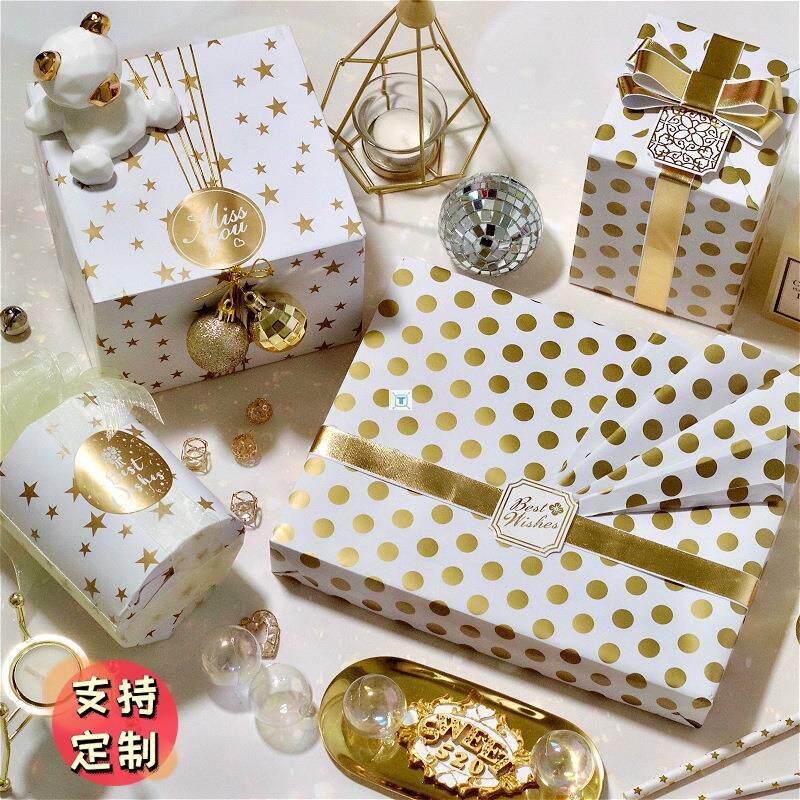 nordic metal birthday gift wrapping paper simple polka dot