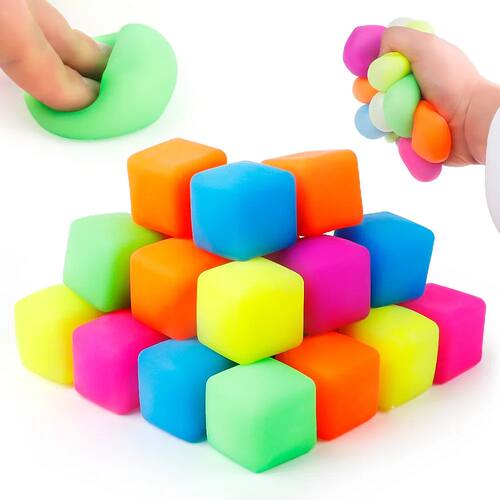Stress Cube Square Flour Ball Stress Relief Toy TPR Slow Reb