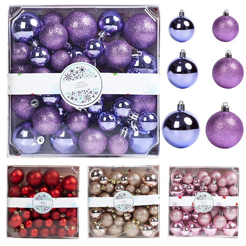 Christmas Ball 3/4/5cm Square Color Box Christmas Tree Hangi