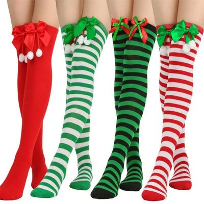 Christmas Over Knee Thigh Socks Knee-High Warm Stocking Wome