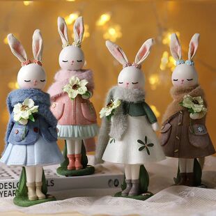 Easter Cartoon Cute Rabbit Home Table Resin Ornaments Forest