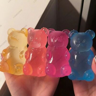 Colorful Gummy Bear Fudge Squeeze Toy Jelly Bean Gummy Candy