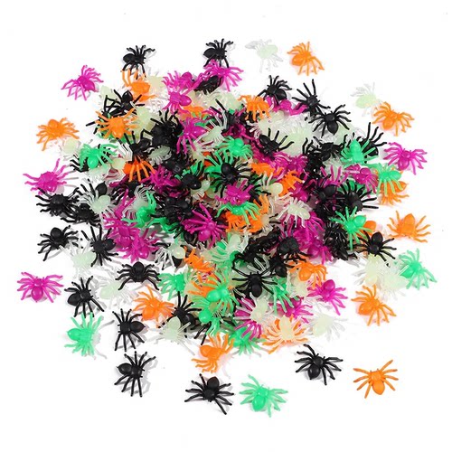 50-200Pcs Halloween Mini Spiders Kids Tricky Toys Gift Hallo