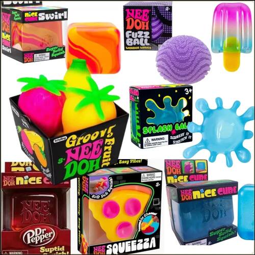 Schylling Needoh pizza Sensory Fidget Cube Stress Relief Squ