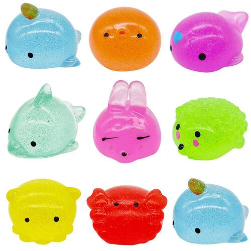 Big Spongy Glitter Mochi Squishy Fidget Sensory Toys Kawaii