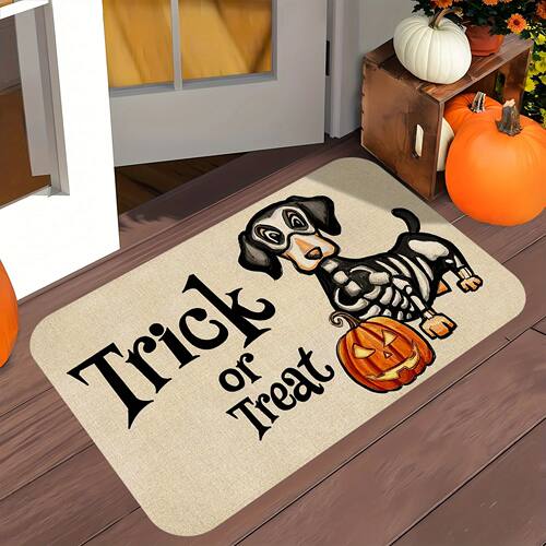 Halloween Theme Puppy Skull Pattern Welcome Doormat Area Mat