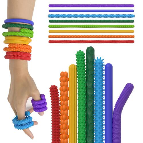 8pcs EDC Fidget Sensory Sticks Toys, Worry Balls Autism Calm
