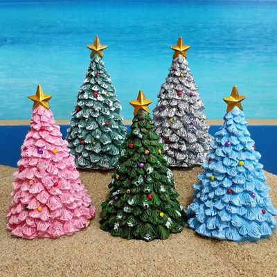Handmade Miniature Christmas Tree Resin Figurines Crafts Orn