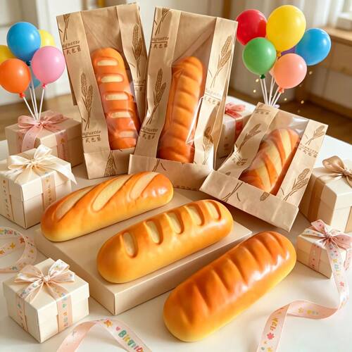1pc Realistic Baguette Bread Squishy Toy, Super Soft Slow Ri