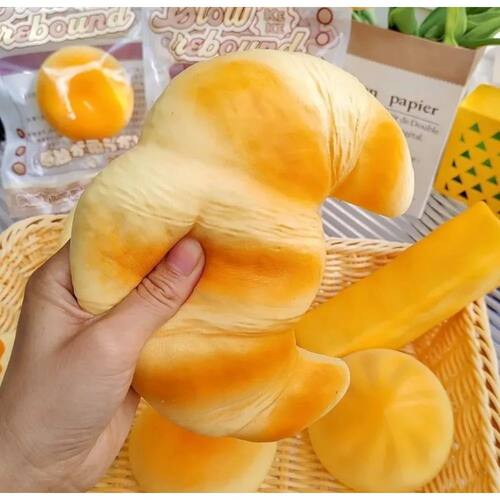 Squishy Croissant Squeeze Toy Slow Rising Sticky Stress Reli