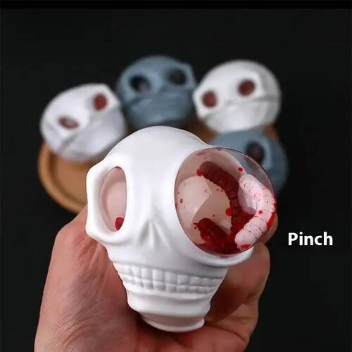 1/2Pcs Squeeze Skull Fidget Toy; Pranksters' Dream of Blood