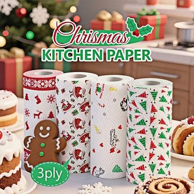 Christmas Kitchen Paper Towels Thick 3 Ply Disposable Cleani