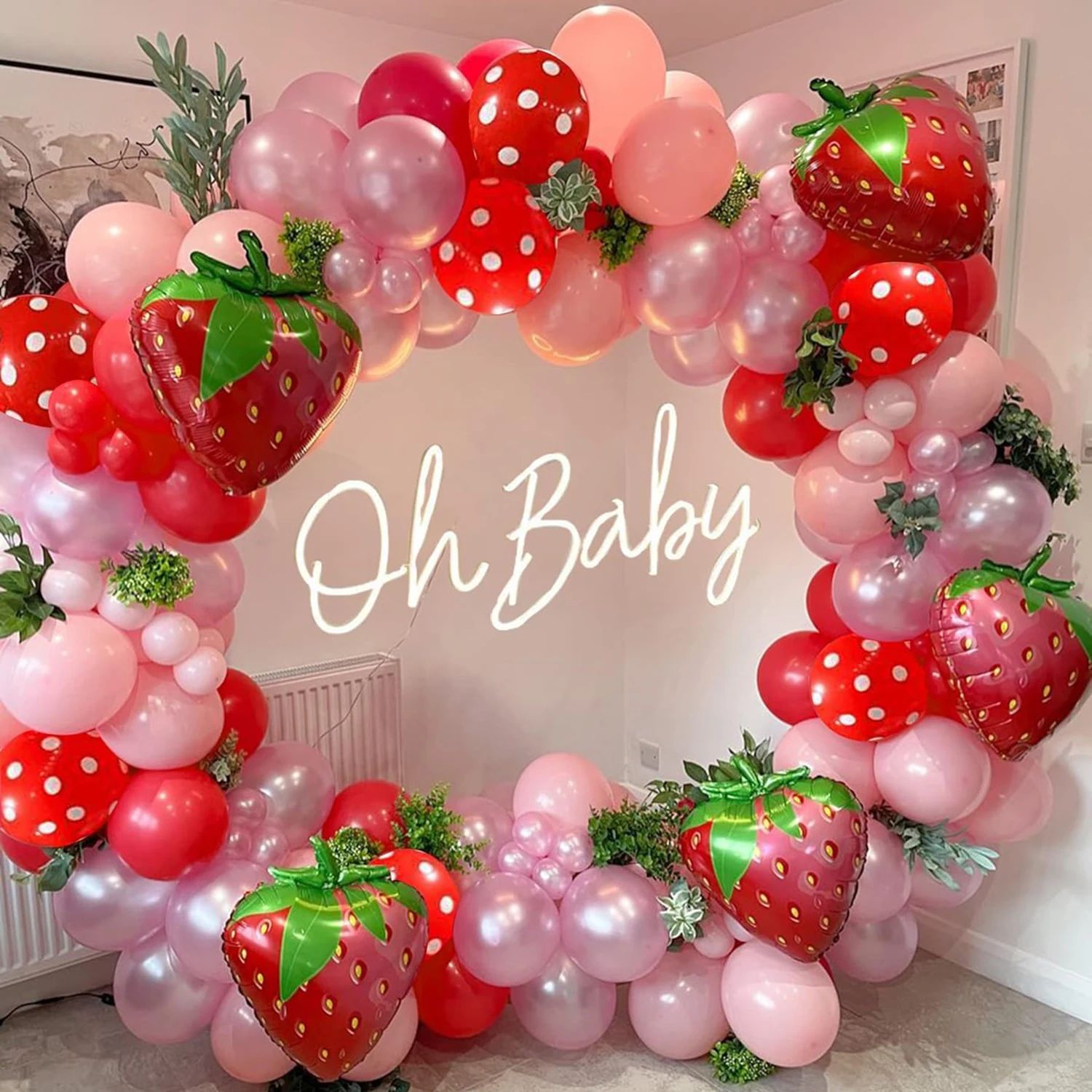 Strawberry Party Decoration Balloon wreath Arch Set, Big Str