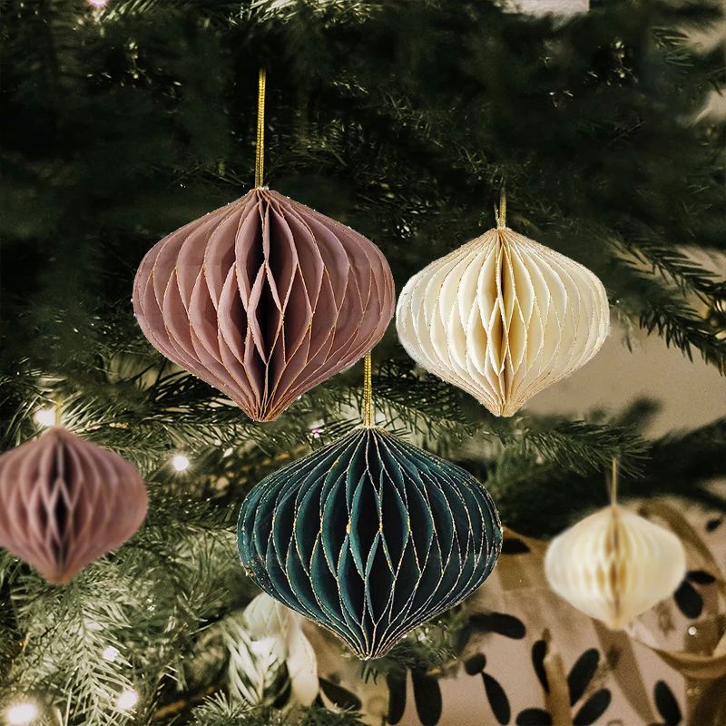 6pcs Easy Assemble New Year Christmas Tree Paper Honeycomb H