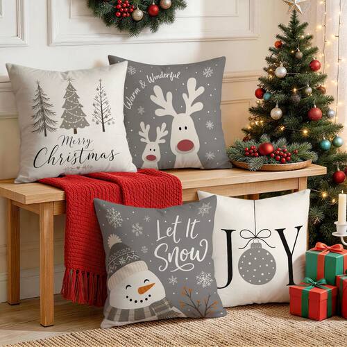 Reindeer Time Christmas Pillowcase Printed Polyester 40/45/5