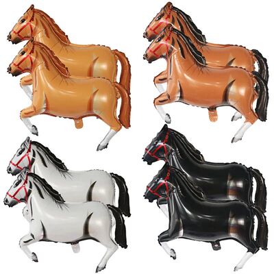 4pcs Animal Horse-Shaped Foil Balloons Birthday Theme Party