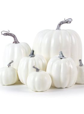 7pcs Artificial Assorted Pumpk Mini Fake Pumpk Artificial Ve