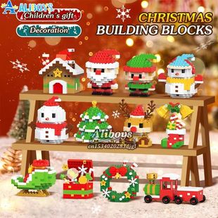 Christmas Building Block Santa Claus Snowman Elk Tree Micro