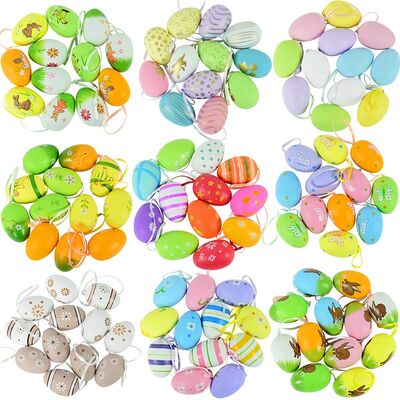 12pcs Happy Easter Decoration Foam Plastic Eggs Pigeon Bunny