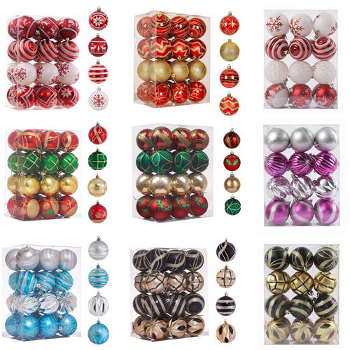 6cm24 Christmas Ball Variety Of Opposite Sex Painting Set Ch