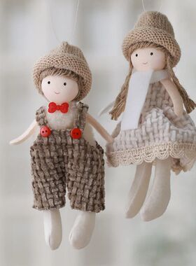 2Pcs New Christmas Cute Plush Angel Doll Pendant Lovely Boys