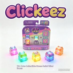 Clickeez Fidget Keycap Keychain Light Up LED Mechanical Keyb