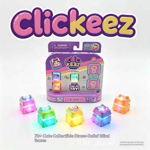 Clickeez Fidget Keycap Keychain Light Up LED Mechanical Keyb