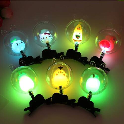 10pcs LED Flash Bobo Ball Hairpin Cute Flash Children's Head