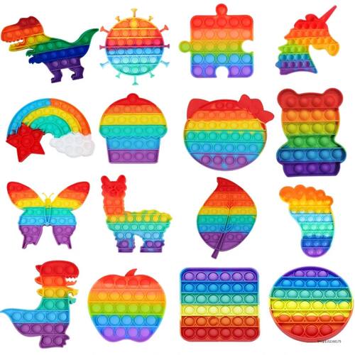 Sensory Toys Rainbow Dinosaur Fidget Toys Children Push Its