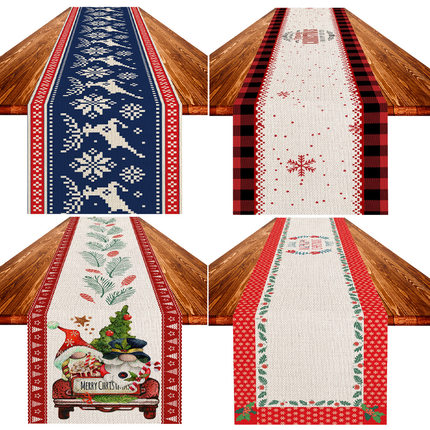 Christmas Decorative Table Runner Linen Durable Sturdy Table