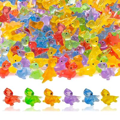 100pcs Cute Mini Resin Lizard Miniature, Glow in The Dark Ti