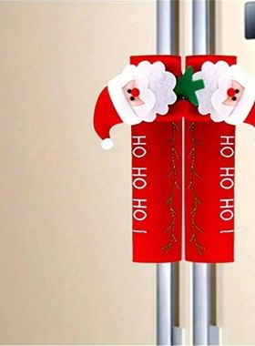 Christmas Refrigerator Handle Gloves Santa Microwave Dishwas
