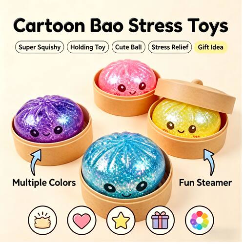 Steamed Bun Squeeze Toy Simulation Bao Stress Relief Fidget